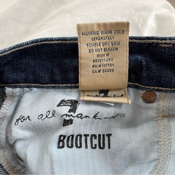 7 For All Mankind Bootcut Jeans Sz 27 Vintage Wavy Stitch Mid Rise Denim - Picture 6 of 8